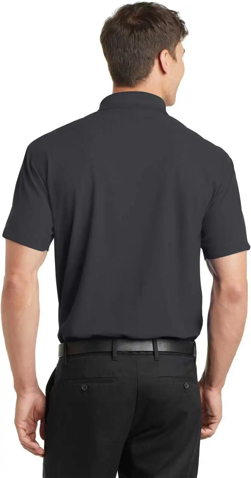 Port Authority K572 Dry Zone Grid Polo Battleship Gray