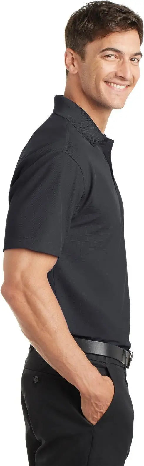 Port Authority K572 Dry Zone Grid Polo - Battleship Gray