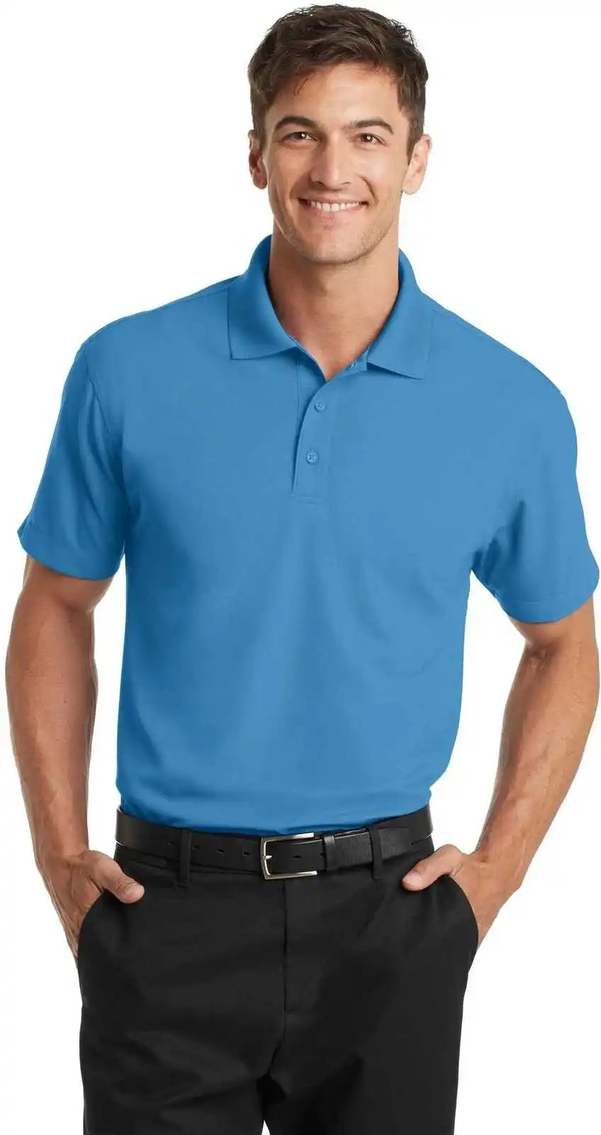 Port Authority K572 Dry Zone Grid Polo Celadon Blue