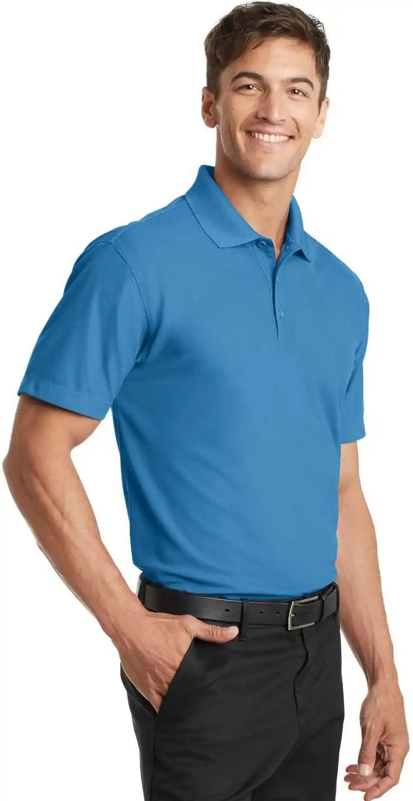 Port Authority K572 Dry Zone Grid Polo Celadon Blue