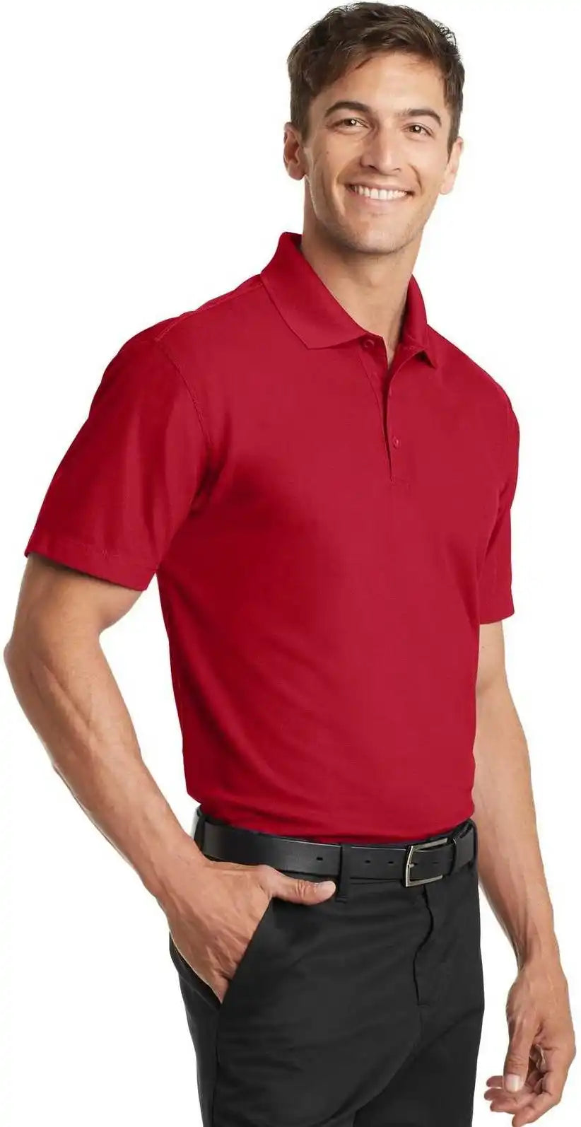 Port Authority K572 Dry Zone Grid Polo Engine Red