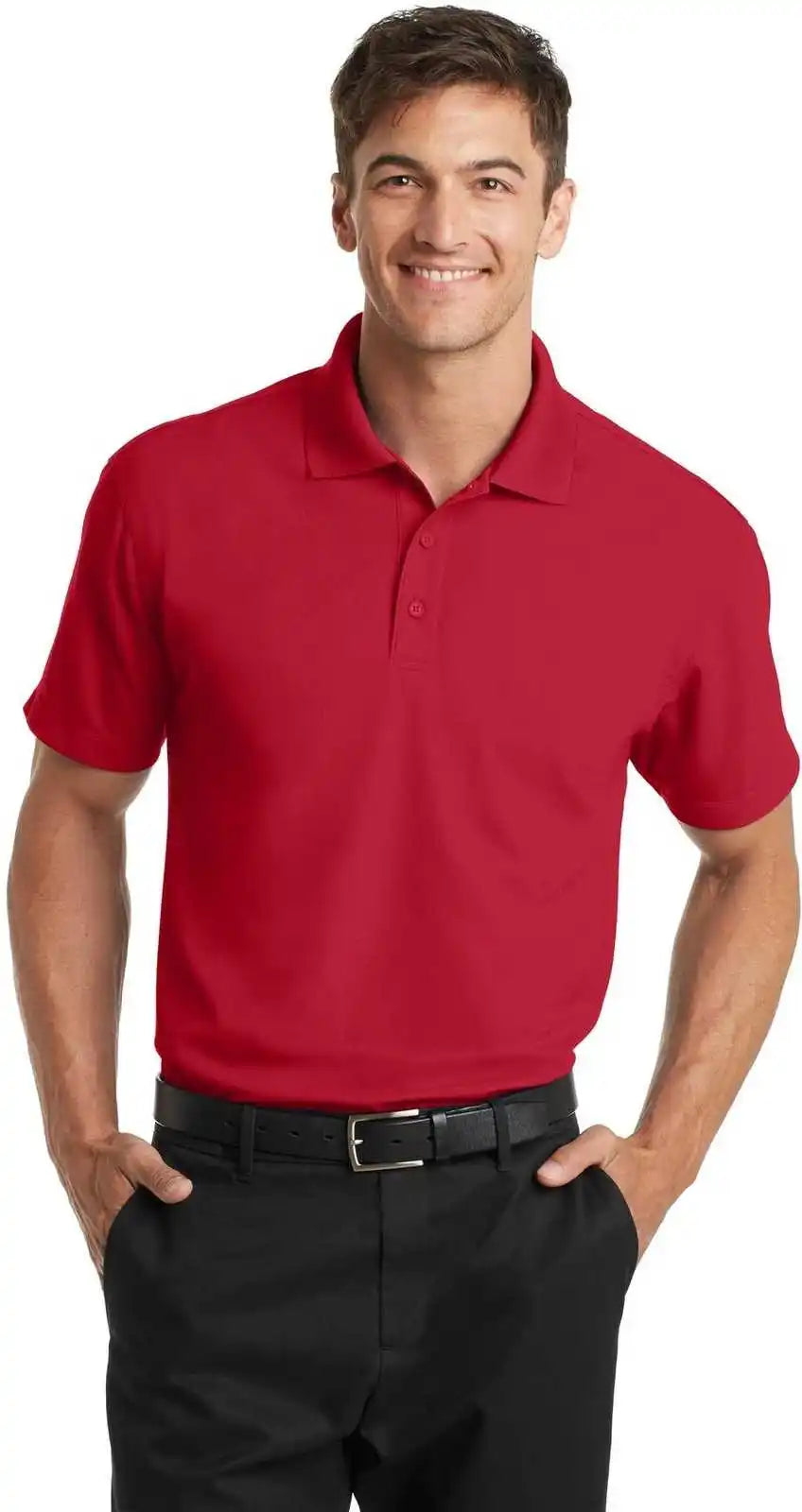 Port Authority K572 Dry Zone Grid Polo Engine Red