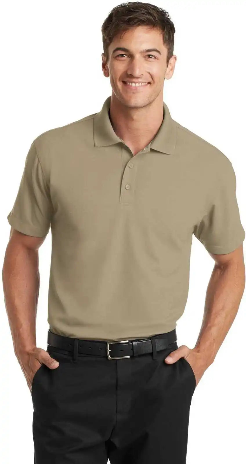 Port Authority K572 Dry Zone Grid Polo - Tan