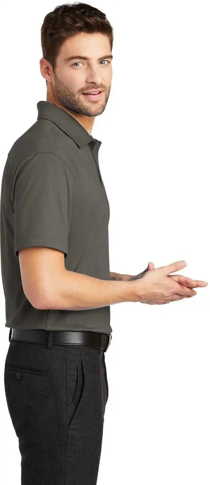 Port Authority K573 Rapid Dry Mesh Polo Gray Smoke