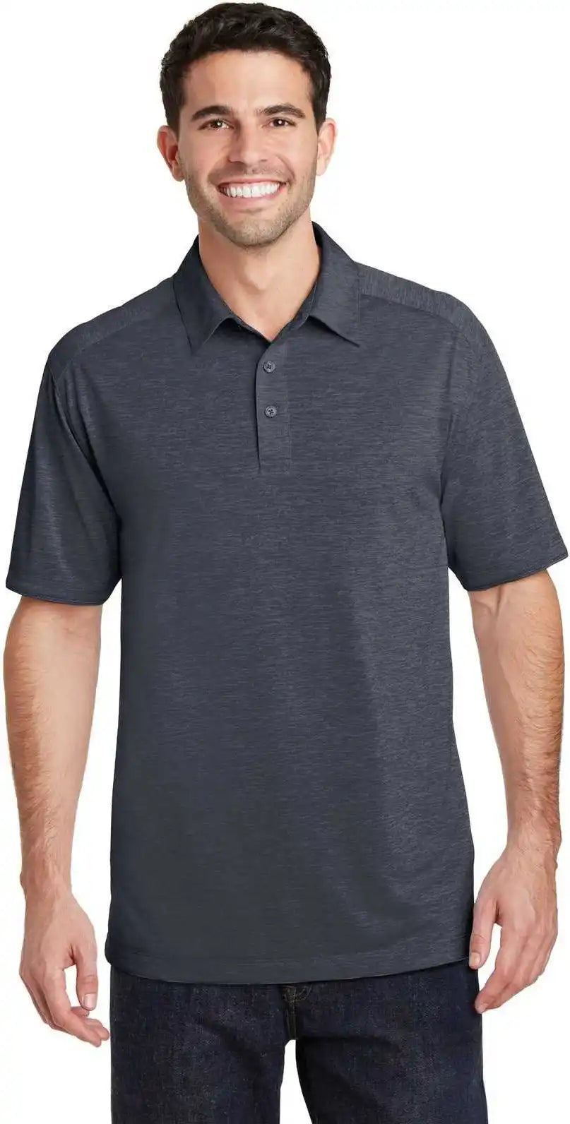 Port Authority K574 Digi Heather Performance Polo Dark Gray