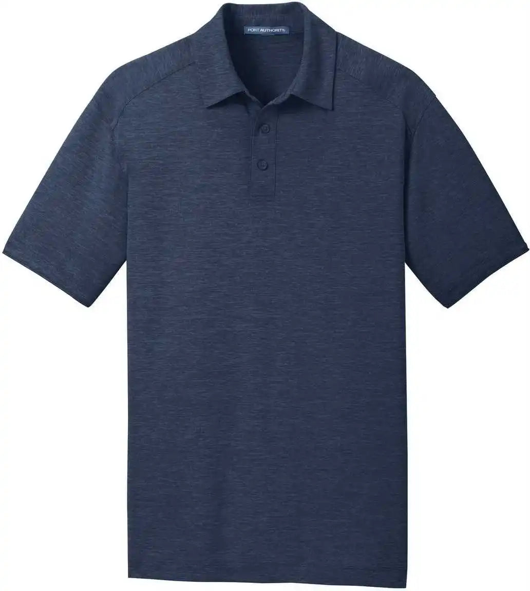 Port Authority K574 Digi Heather Performance Polo Dress Blue Navy