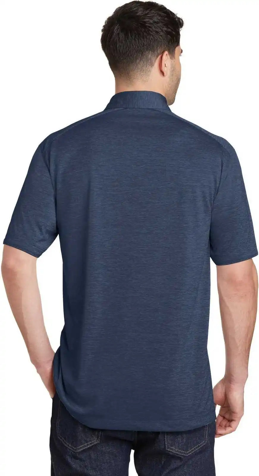Port Authority K574 Digi Heather Performance Polo Dress Blue Navy