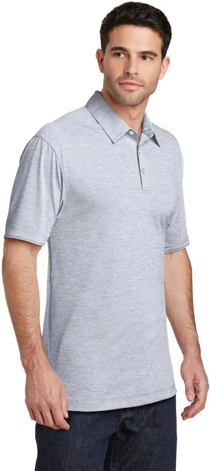Port Authority K574 Digi Heather Performance Polo - Light Gray
