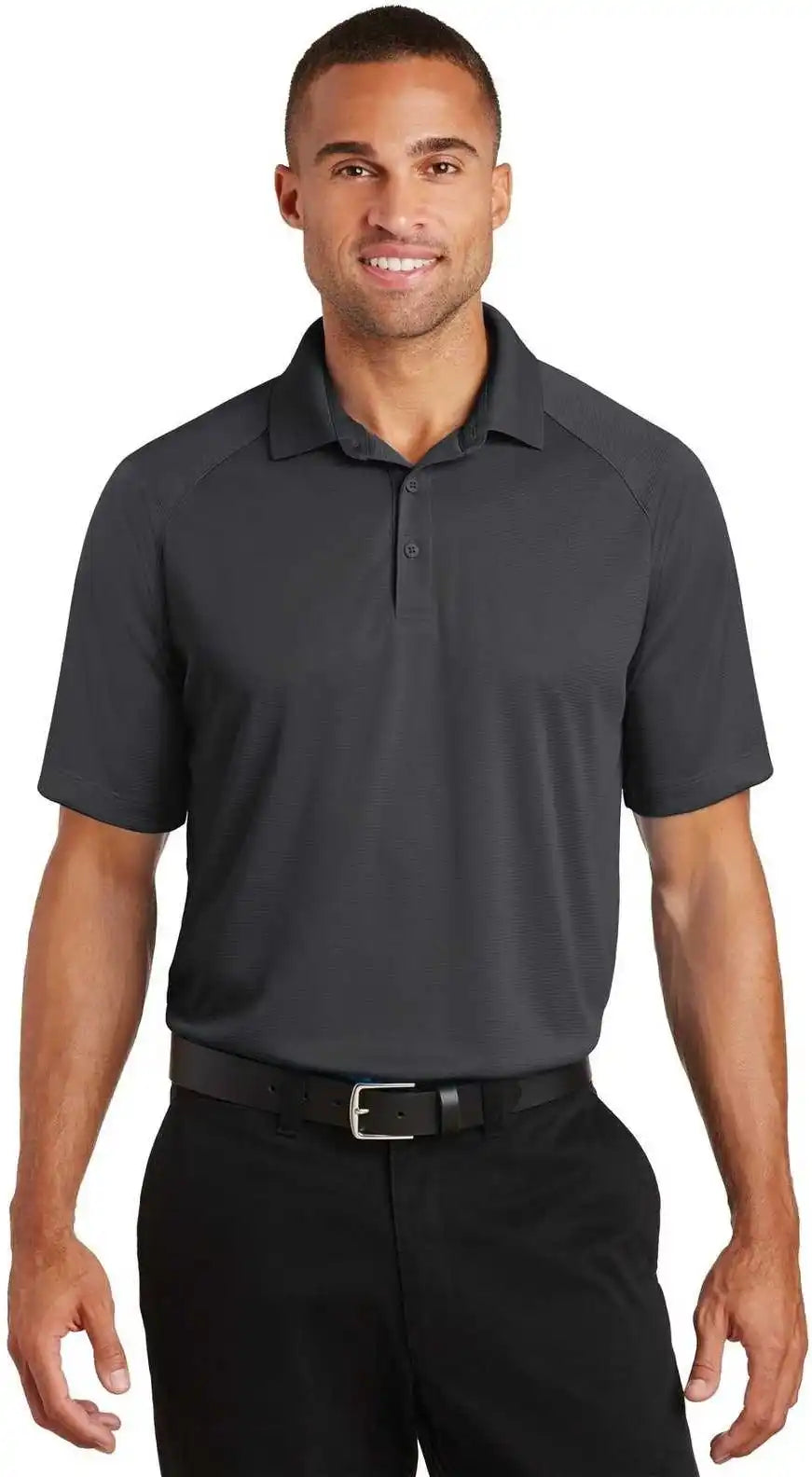 Port Authority K575 Crossover Raglan Polo Battleship Gray