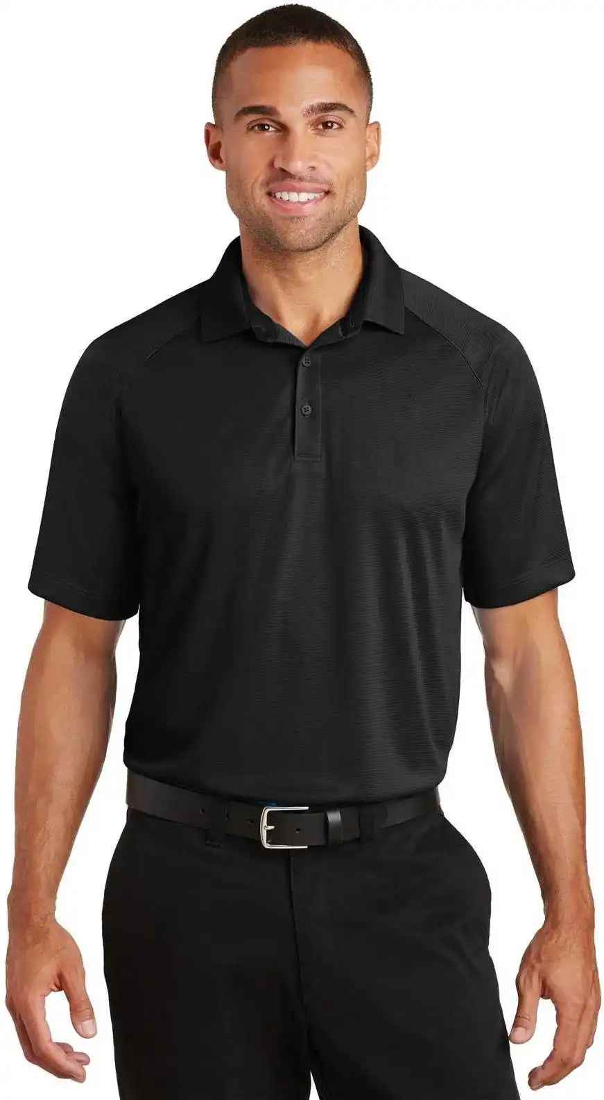 Port Authority K575 Crossover Raglan Polo Black