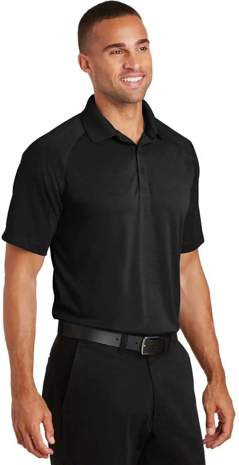 Port Authority K575 Crossover Raglan Polo Black