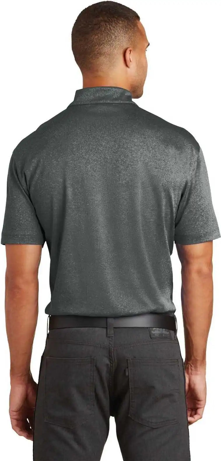 Port Authority K576 Trace Heather Polo Charcoal