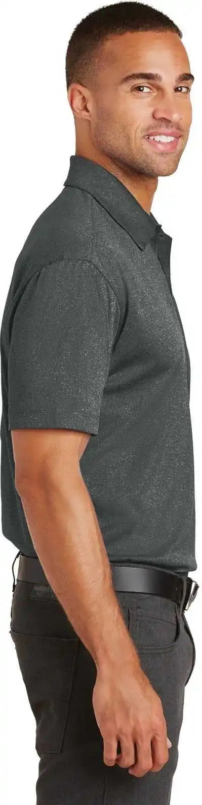 Port Authority K576 Trace Heather Polo Charcoal
