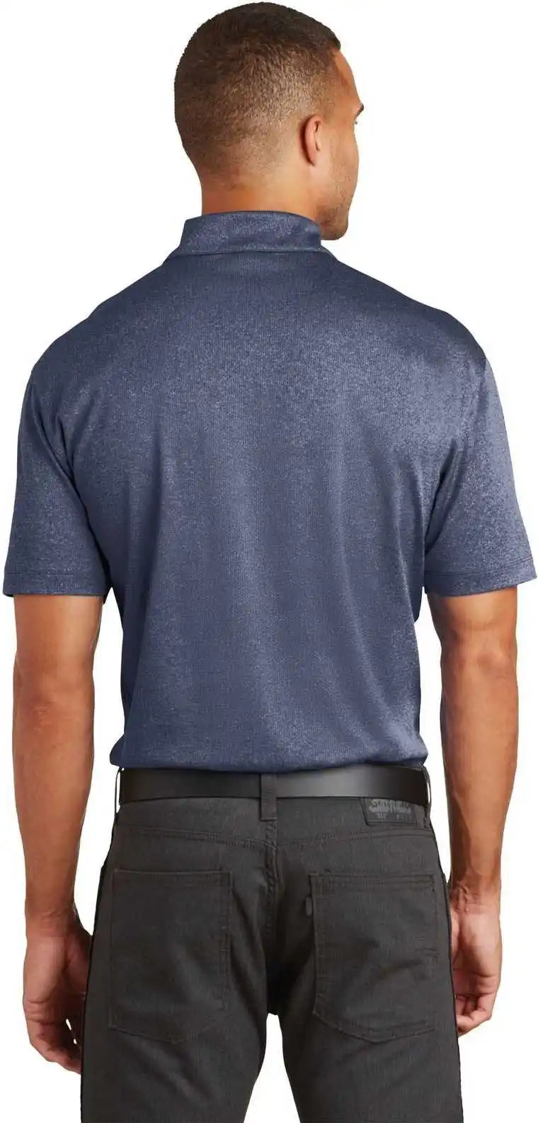 Port Authority K576 Trace Heather Polo True Navy