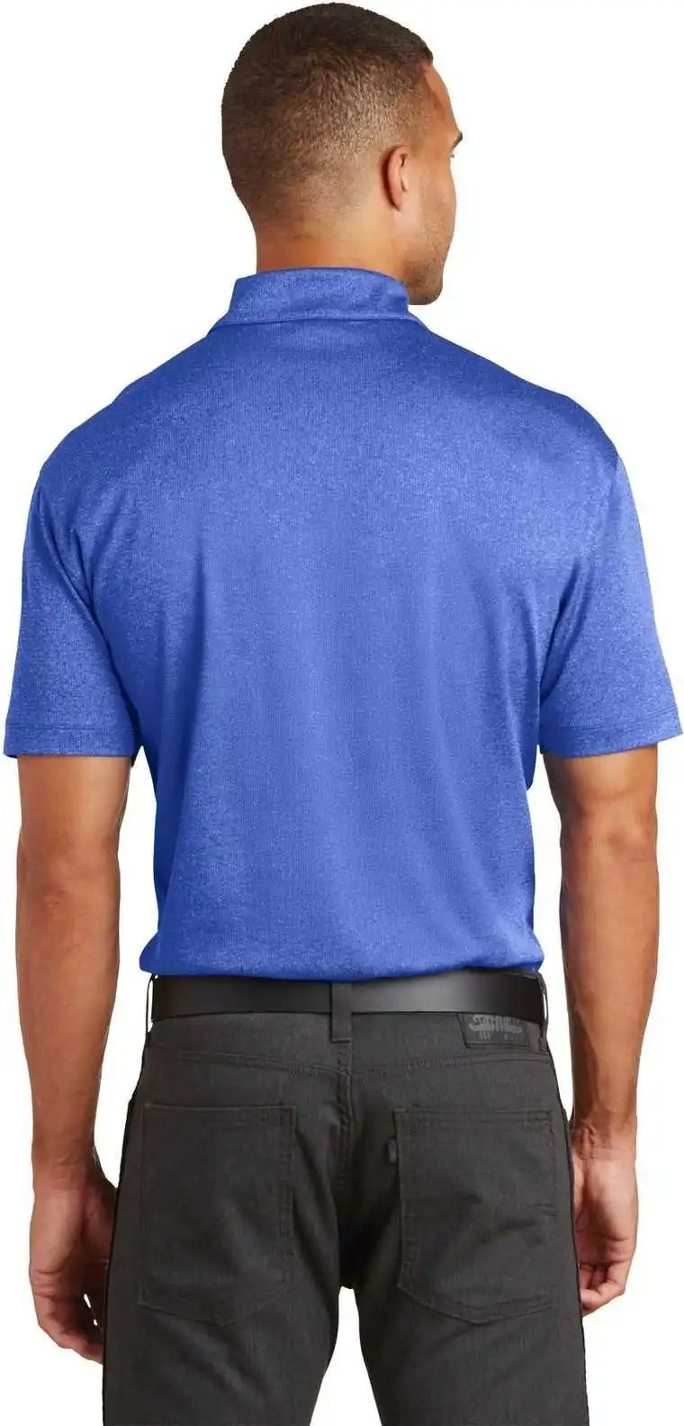 Port Authority K576 Trace Heather Polo True Royal
