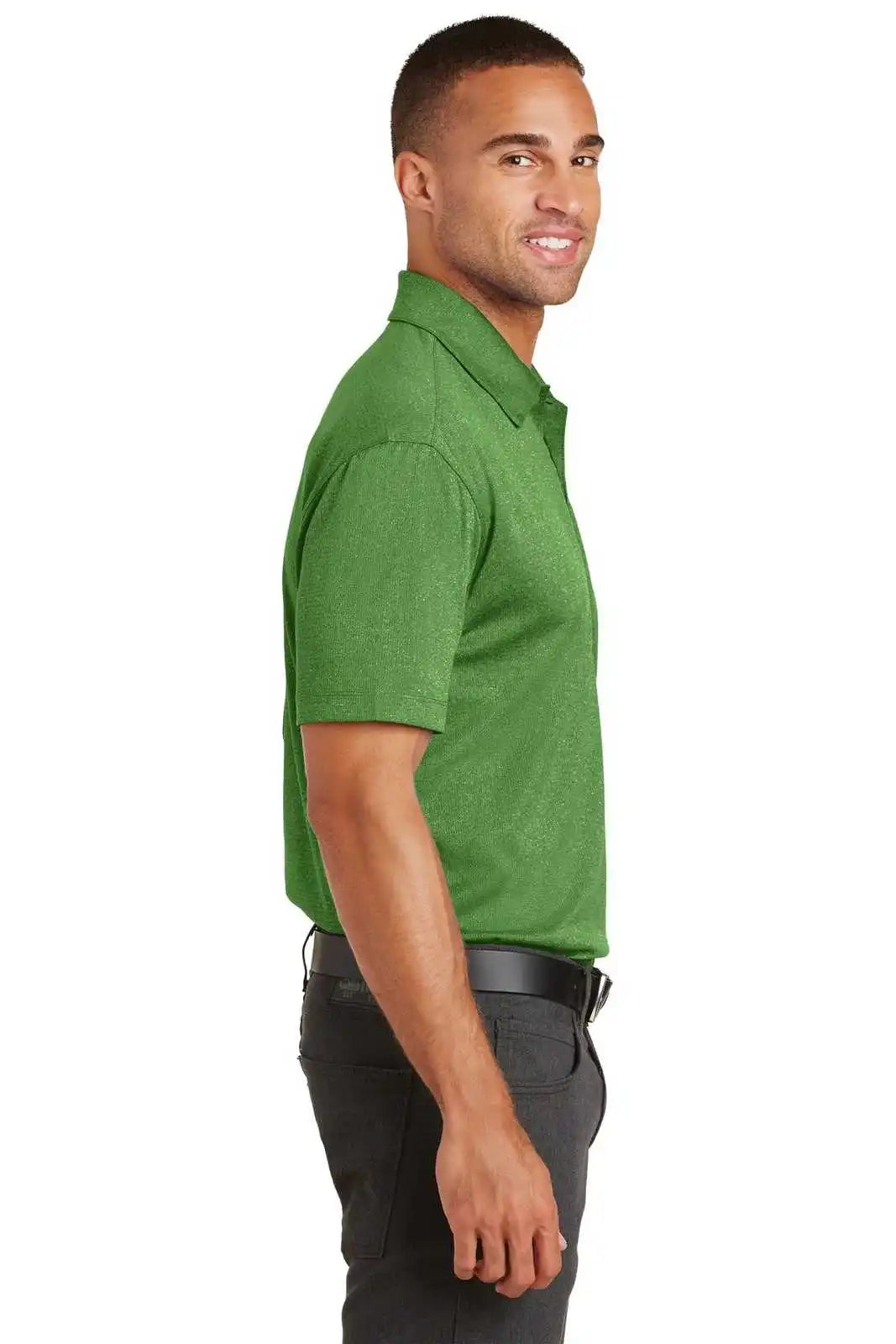 Port Authority K576 Trace Heather Polo - Vine Green