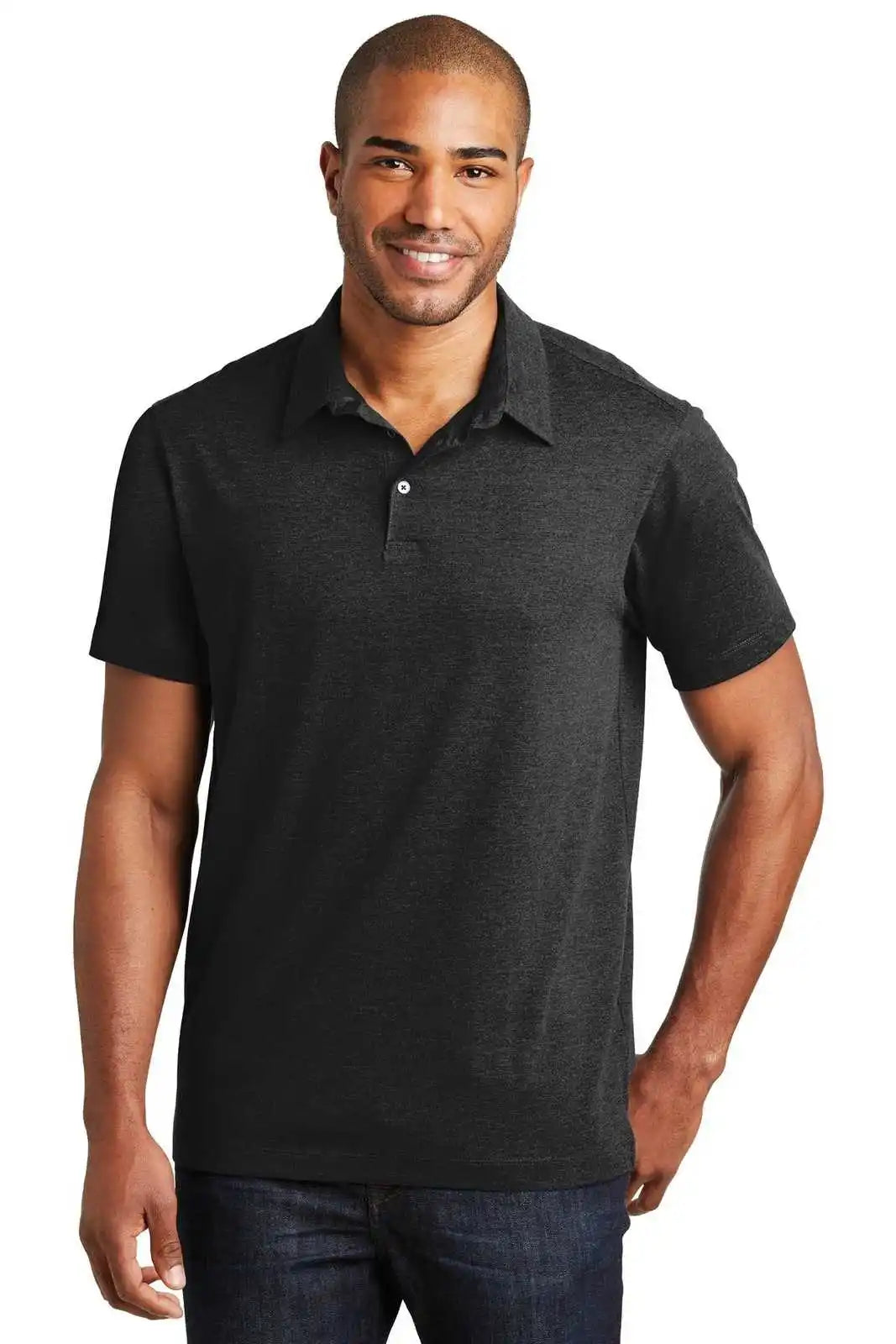 Port Authority K577 Meridian Cotton Blend Polo - Black