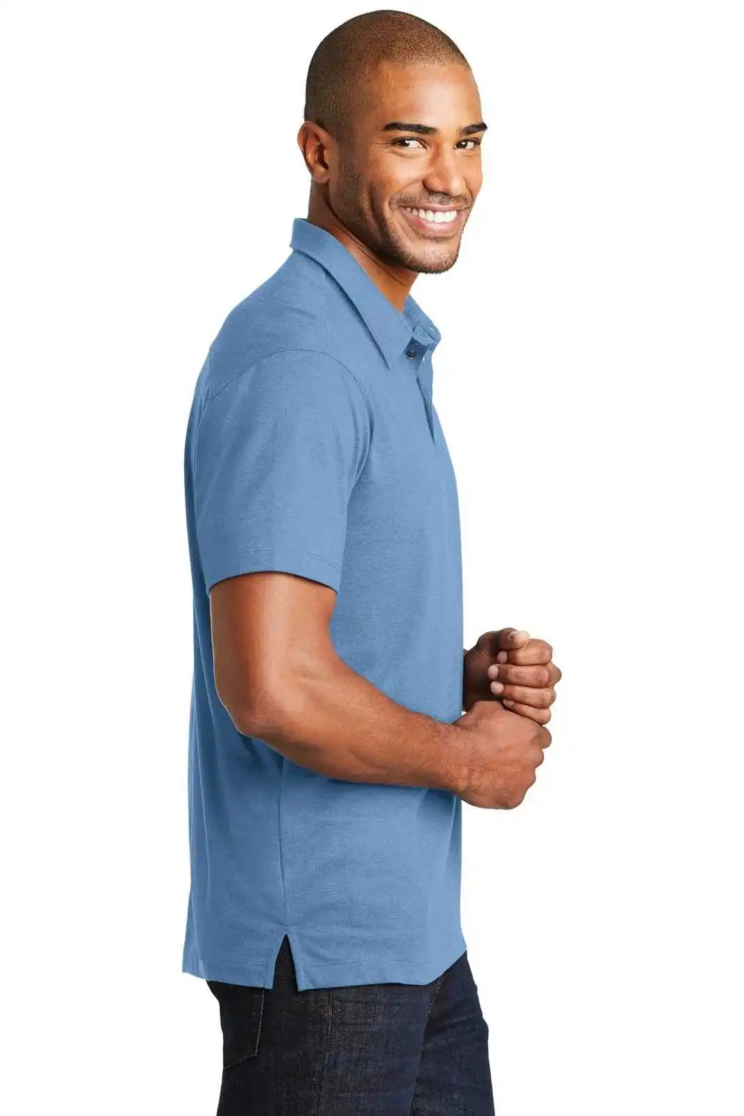 Port Authority K577 Meridian Cotton Blend Polo - Blue Skies
