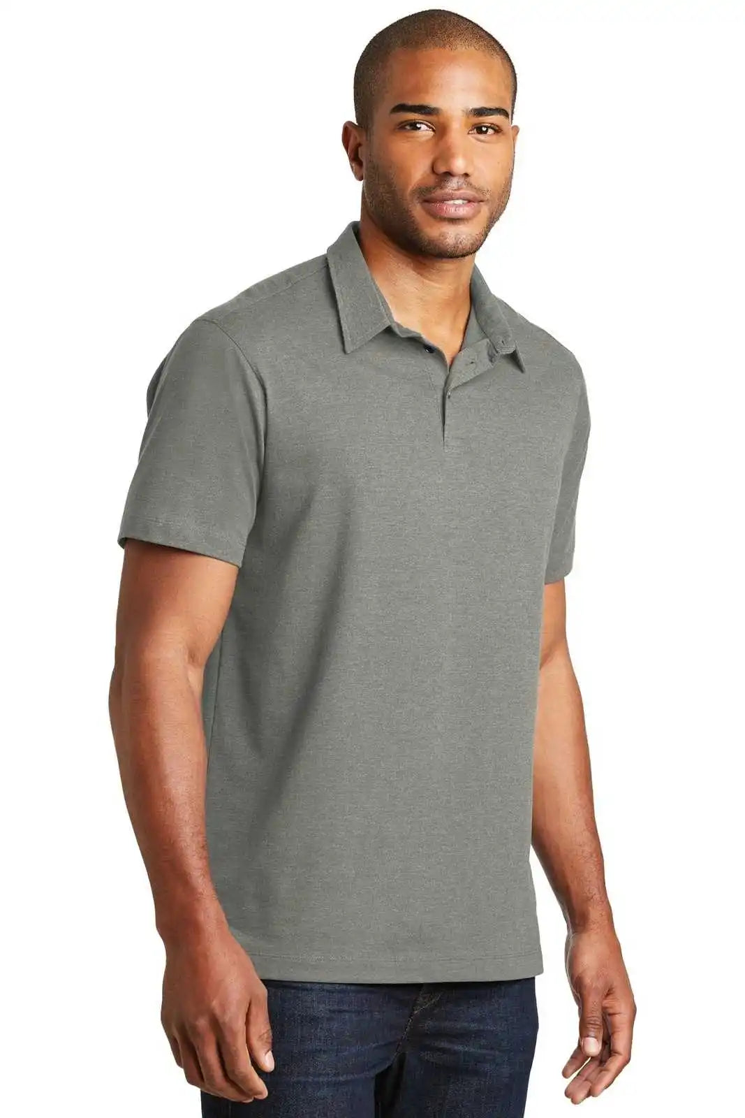 Port Authority K577 Meridian Cotton Blend Polo - Monument Gray