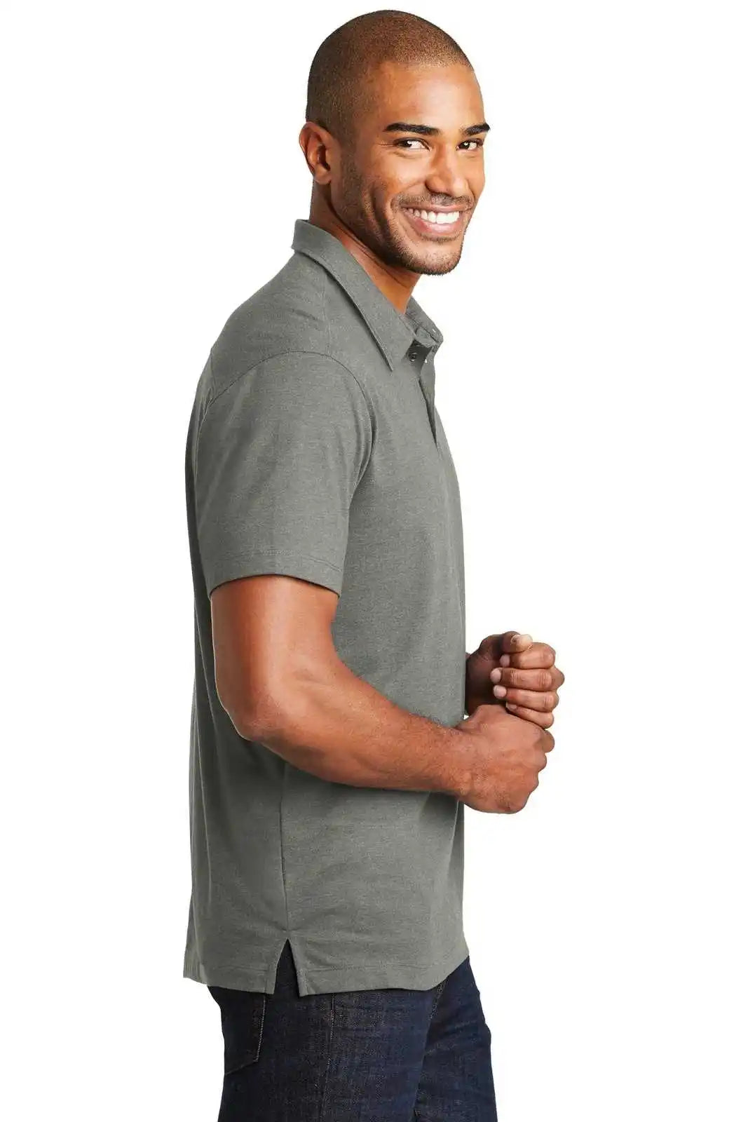 Port Authority K577 Meridian Cotton Blend Polo - Monument Gray