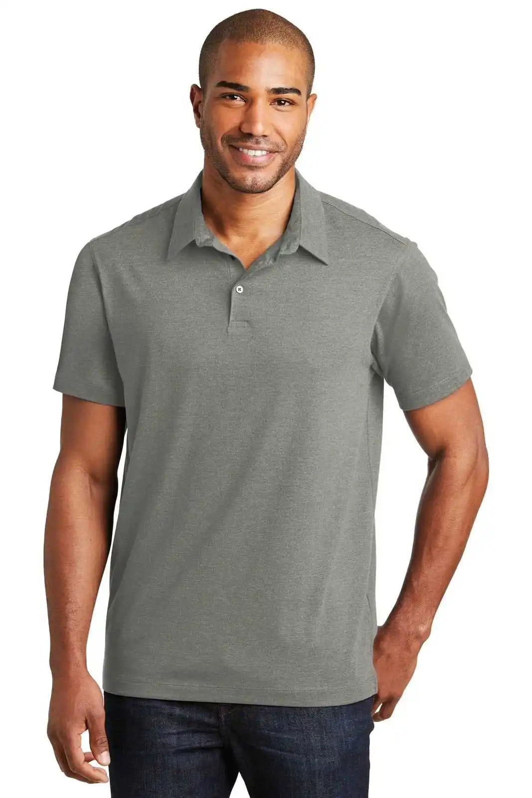 Port Authority K577 Meridian Cotton Blend Polo - Monument Gray