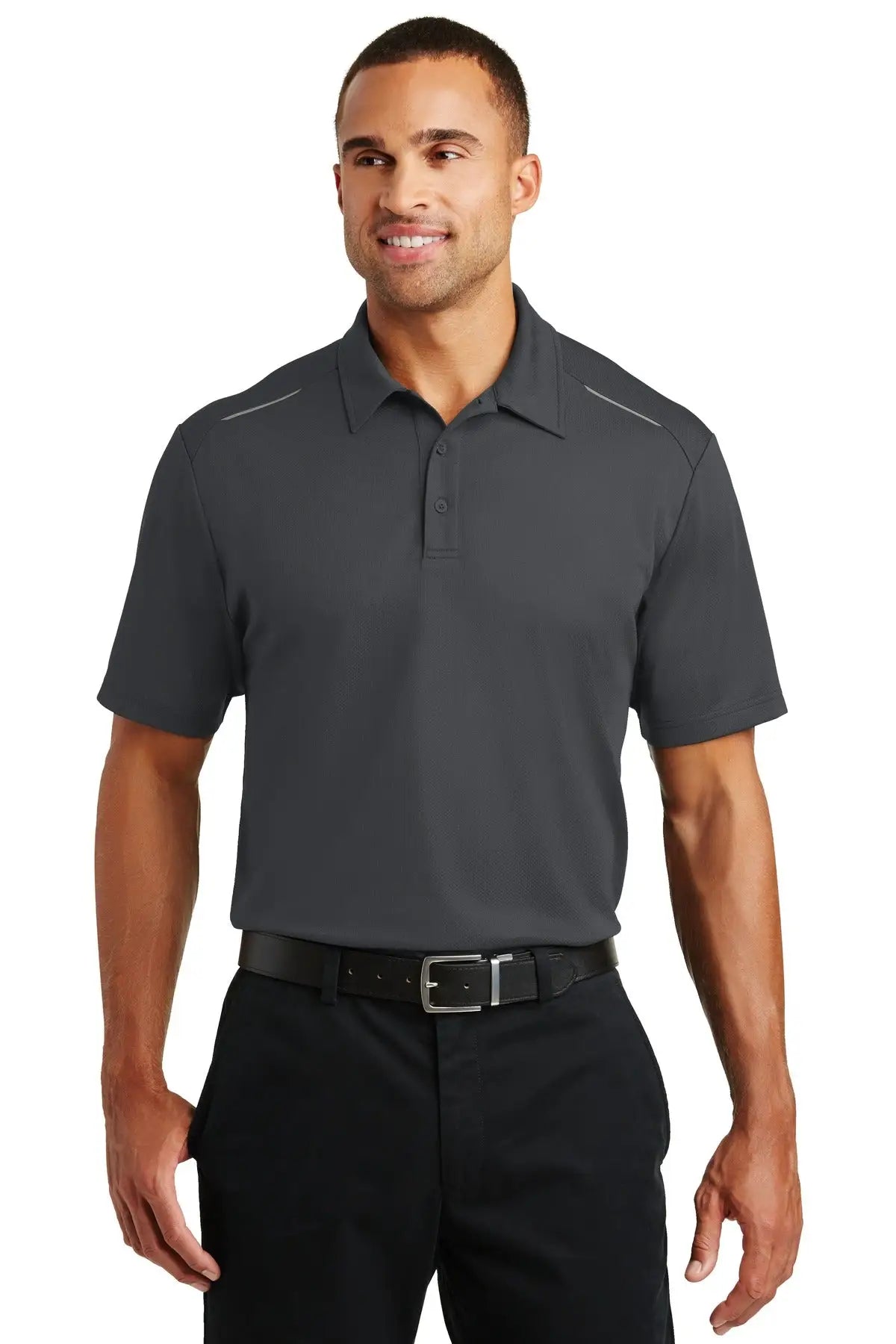 Port Authority K580 Pinpoint Mesh Polo - Battleship Gray - Adult Xs