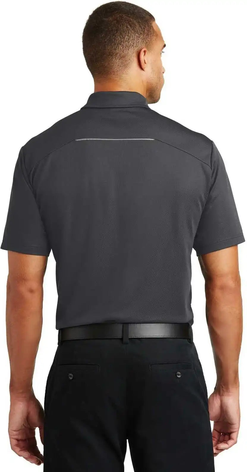 Port Authority K580 Pinpoint Mesh Polo Battleship Gray