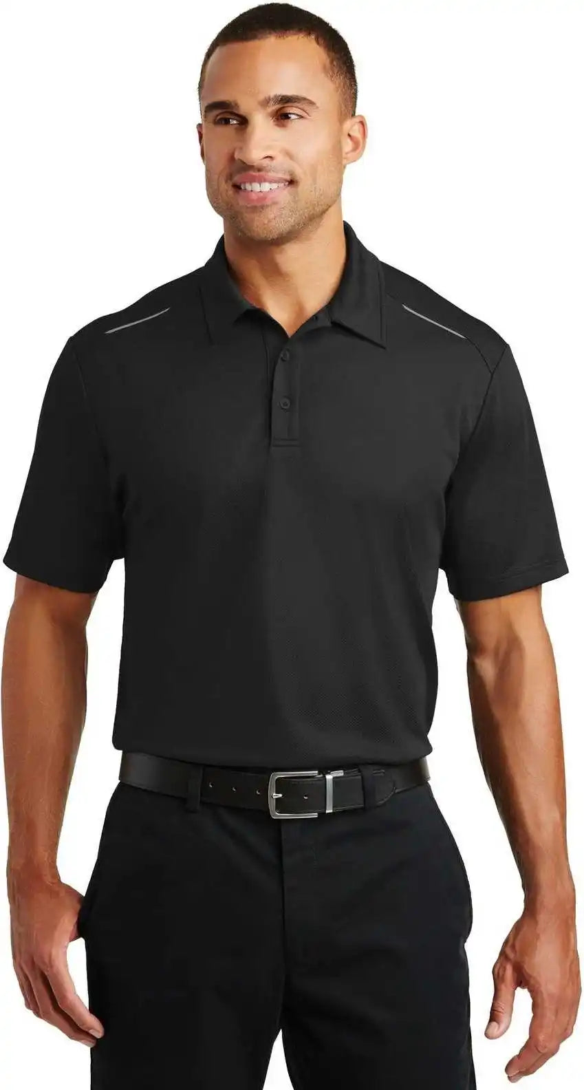 Port Authority K580 Pinpoint Mesh Polo Black