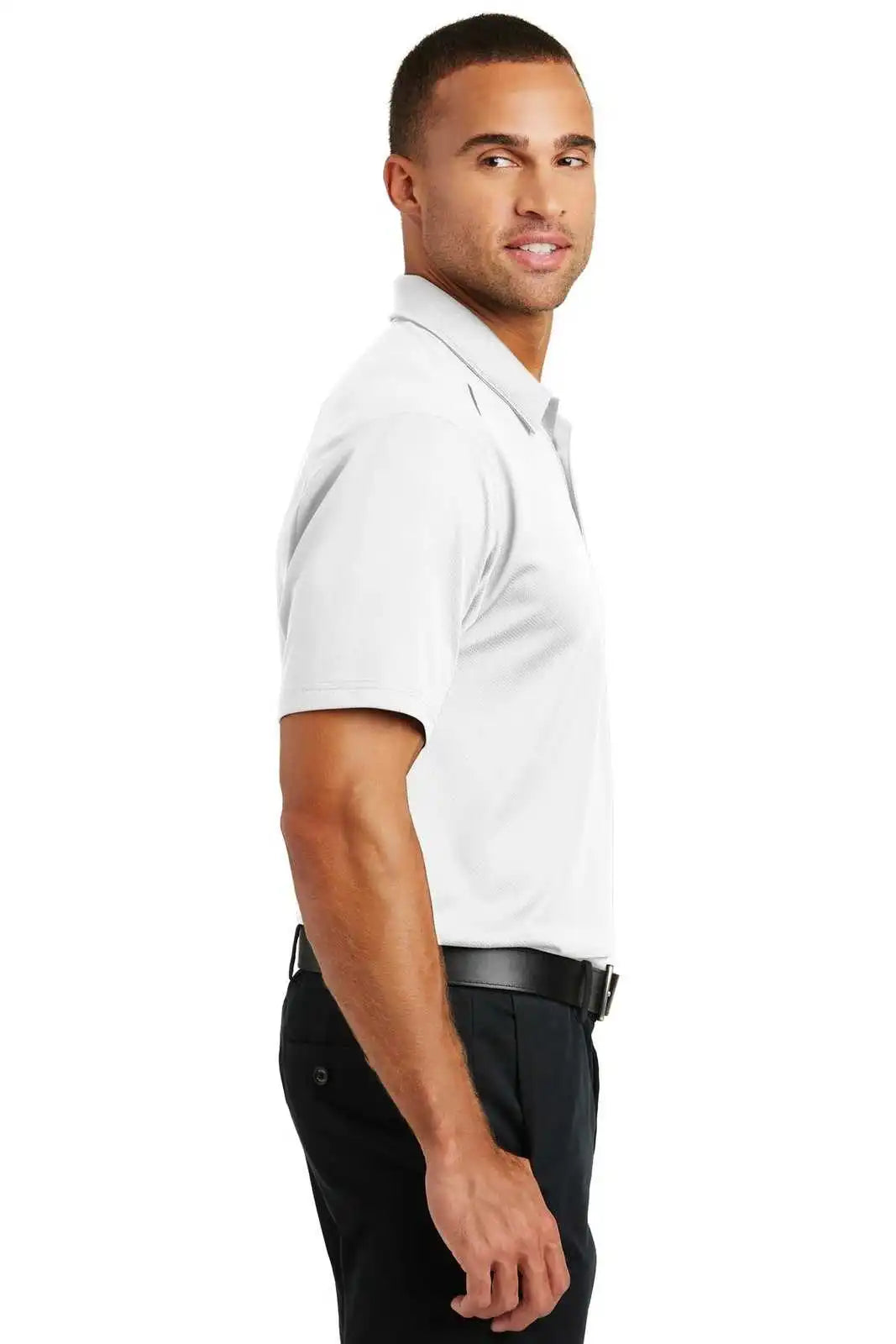 Port Authority K580 Pinpoint Mesh Polo - White