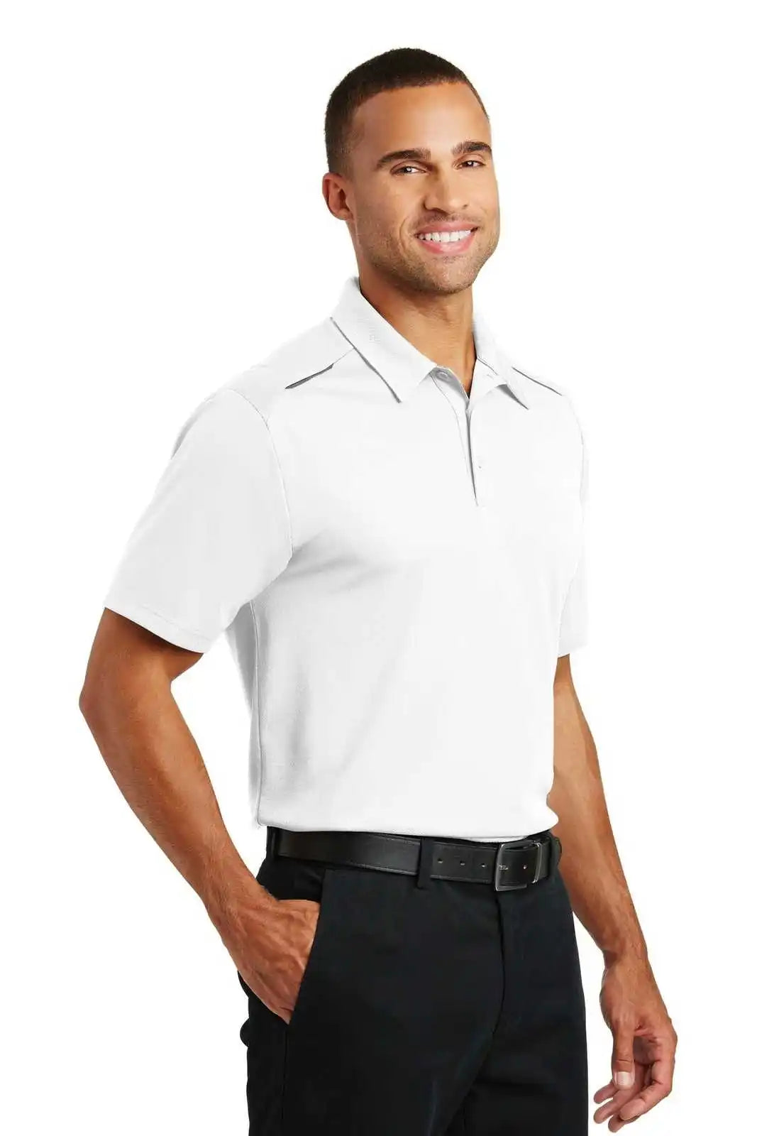 Port Authority K580 Pinpoint Mesh Polo - White
