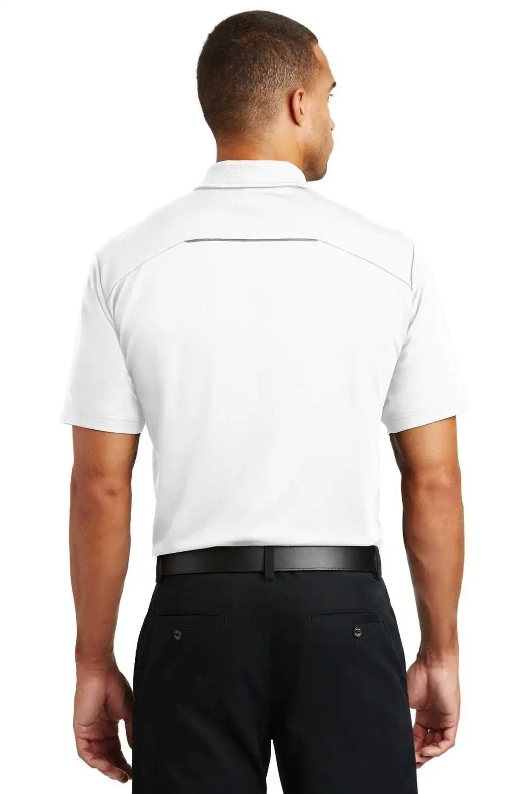 Port Authority K580 Pinpoint Mesh Polo White