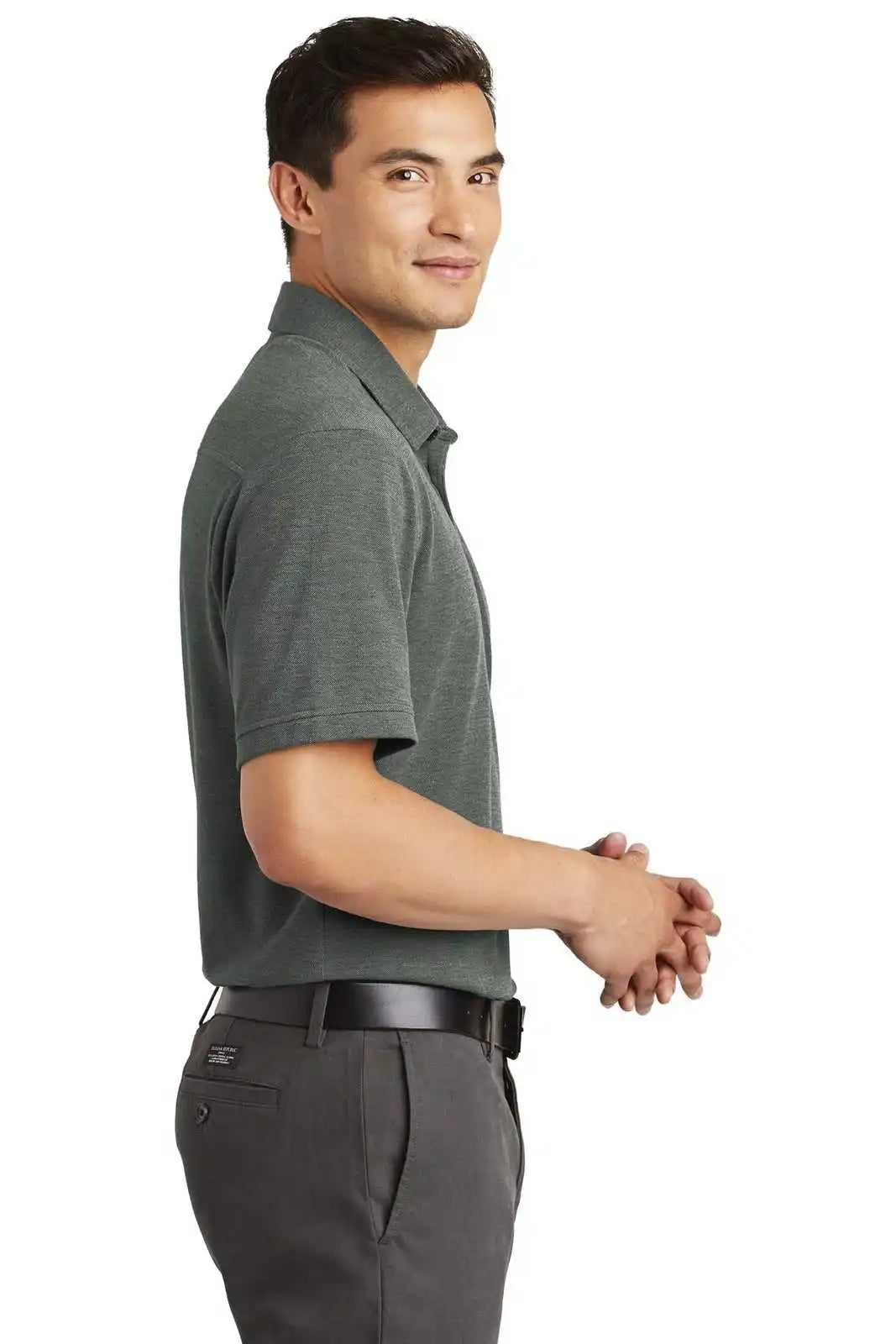 Port Authority K581 Coastal Cotton Blend Polo - Deep Black White