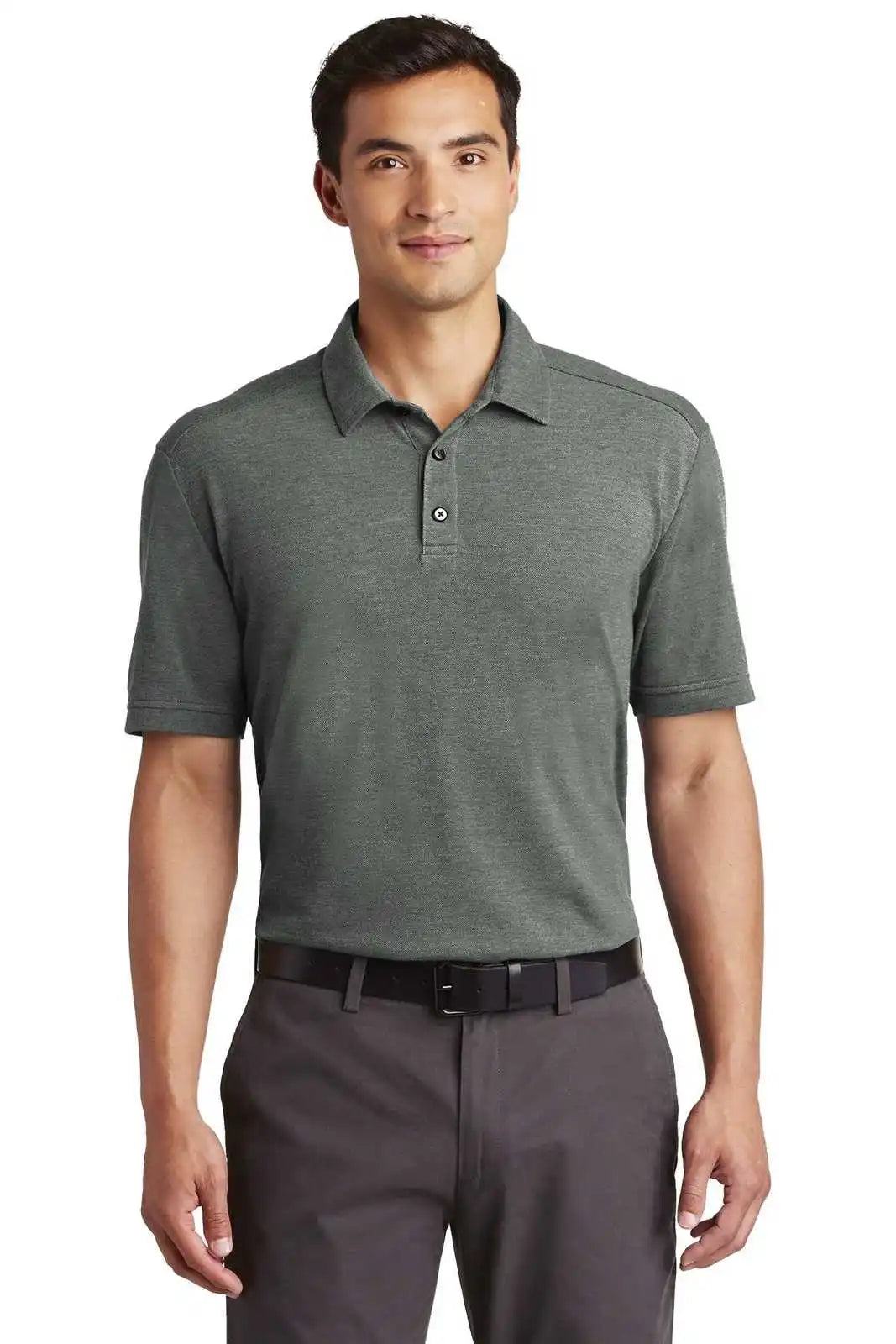 Port Authority K581 Coastal Cotton Blend Polo - Deep Black White