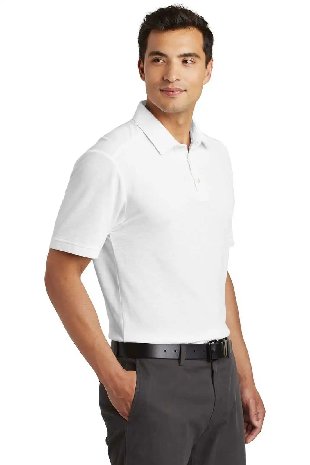 Port Authority K581 Coastal Cotton Blend Polo - White