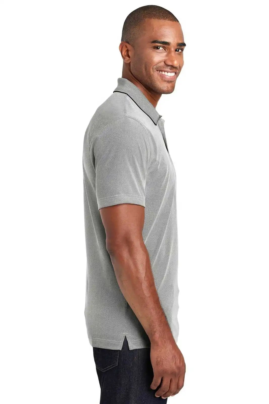 Port Authority K582 Poly Oxford Pique Polo - Black