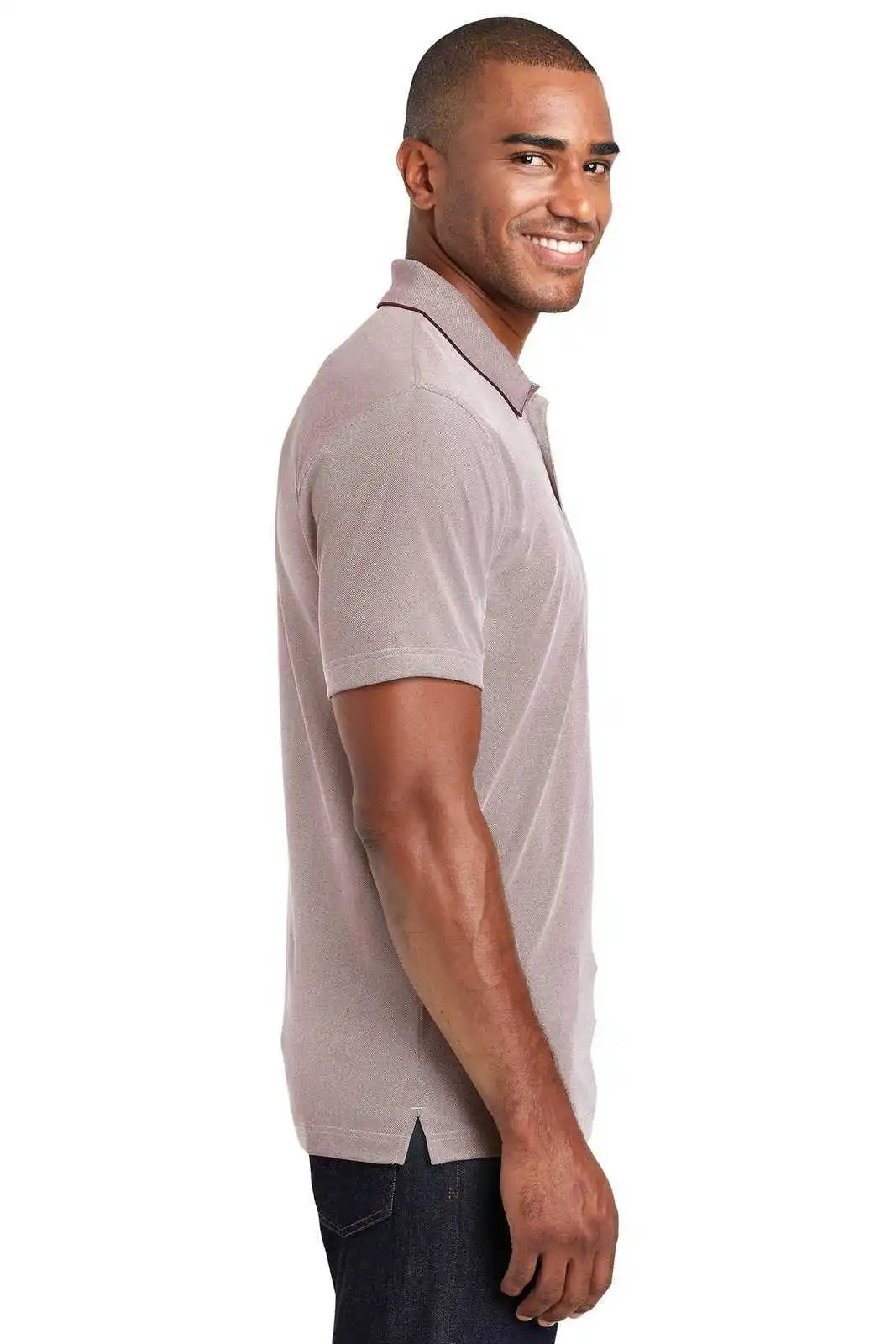 Port Authority K582 Poly Oxford Pique Polo - Maroon