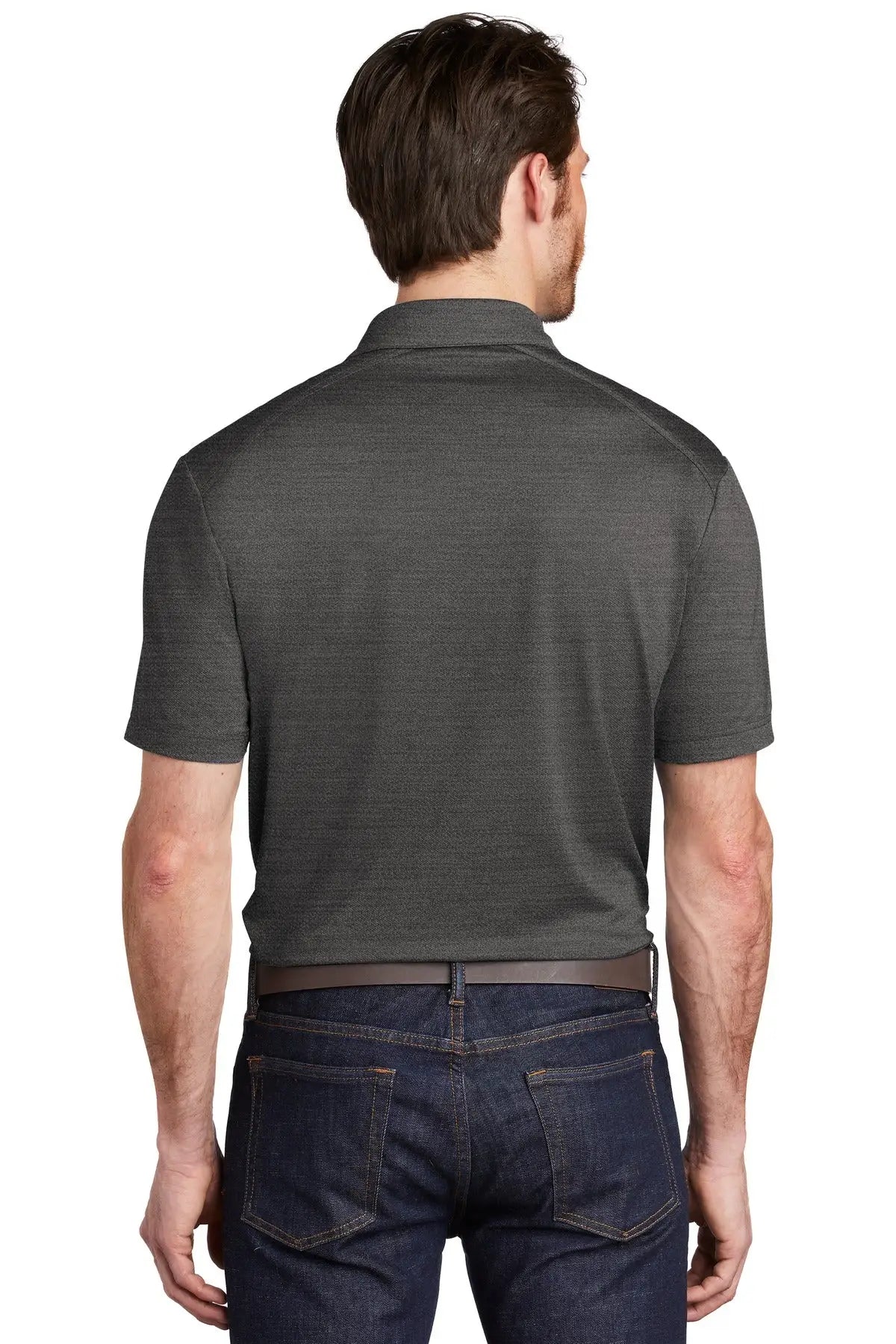 Port Authority K583 Stretch Heather Polo - Black Thunder Gray