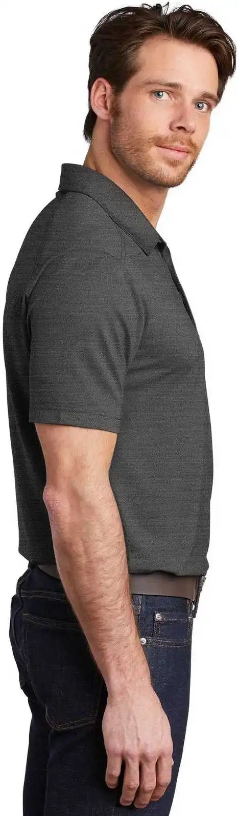 Port Authority K583 Stretch Heather Polo Black Thunder Gray