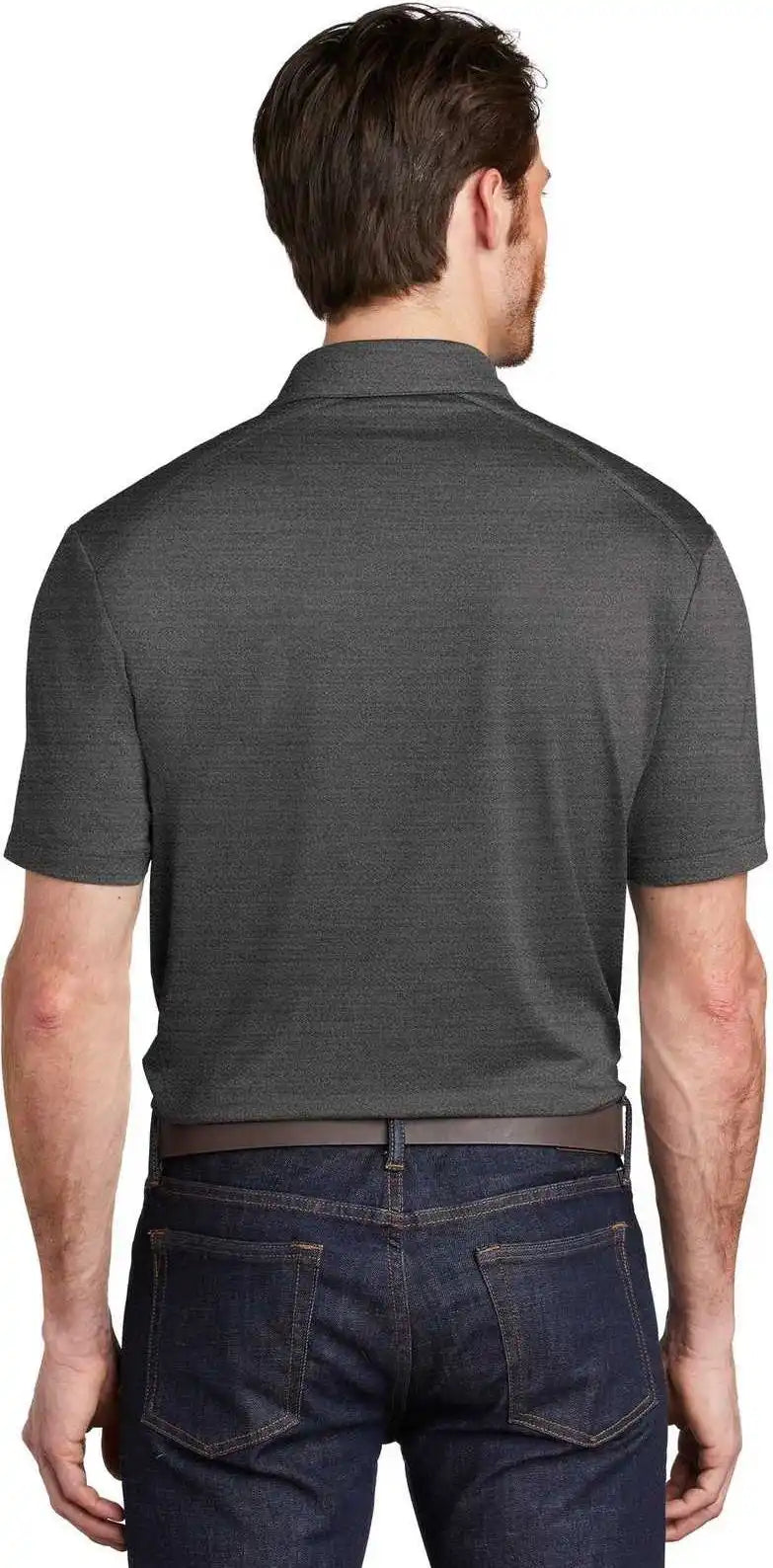 Port Authority K583 Stretch Heather Polo Black Thunder Gray
