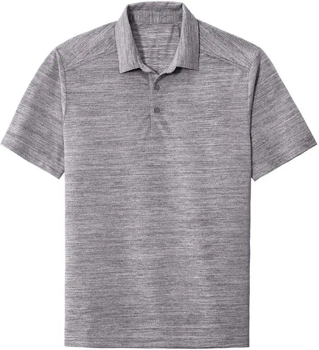 Port Authority K583 Stretch Heather Polo Graphite White