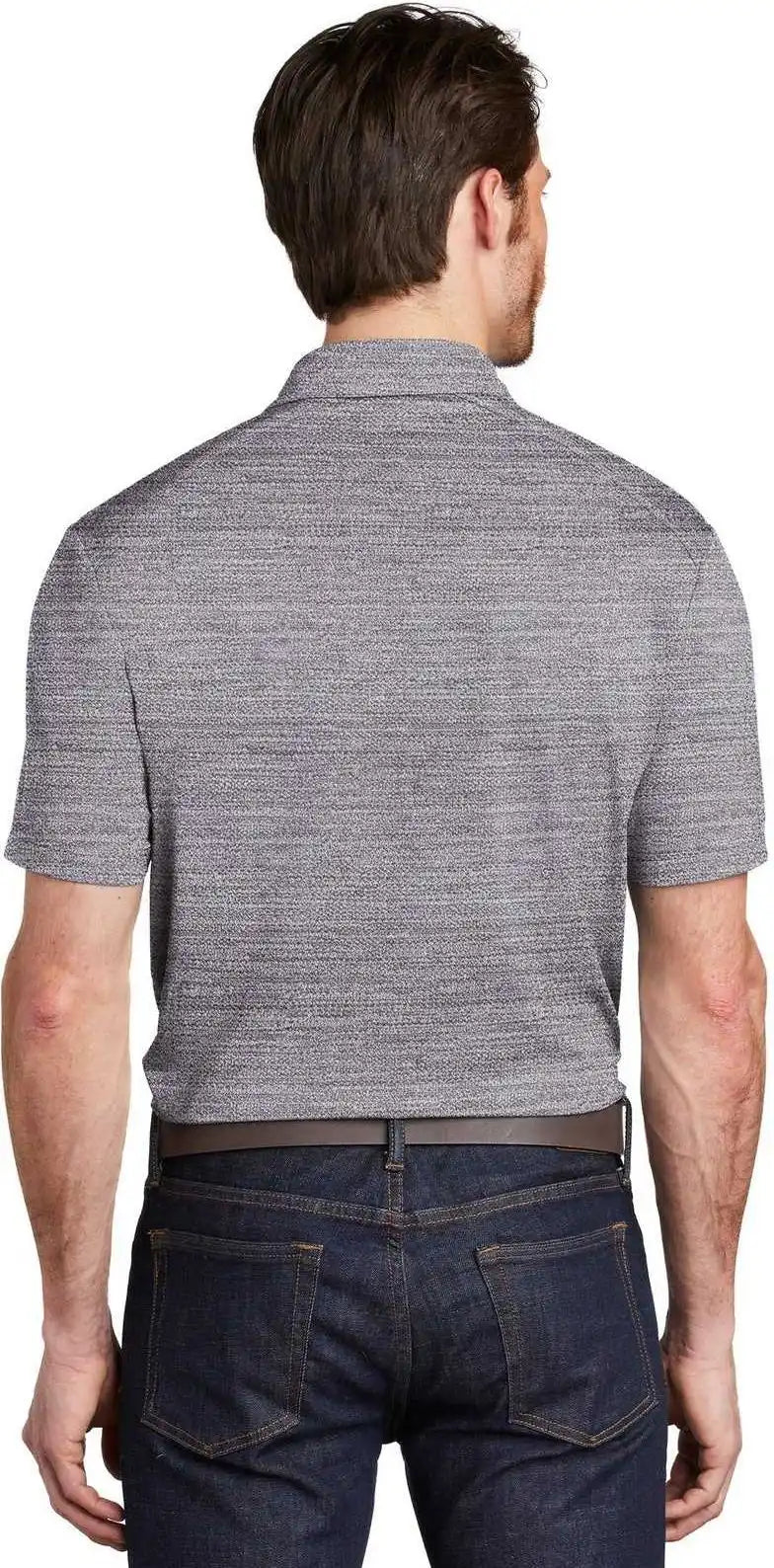 Port Authority K583 Stretch Heather Polo Graphite White