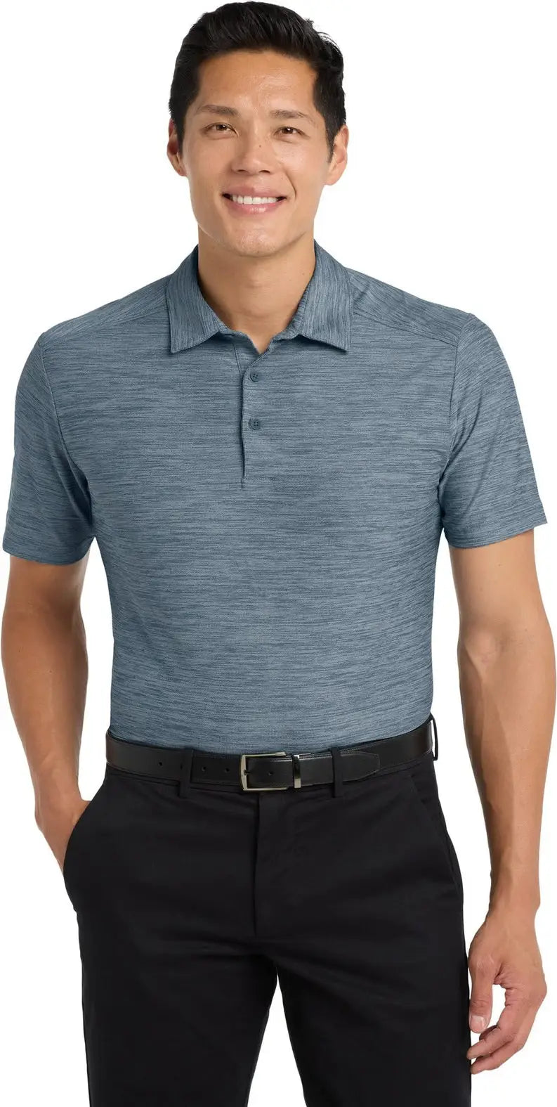 Port Authority K583 Stretch Heather Polo - Regatta Blue Gusty Gray