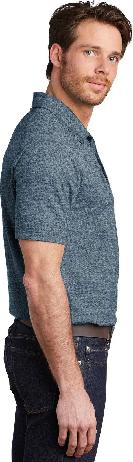 Port Authority K583 Stretch Heather Polo - Regatta Blue Gusty Gray