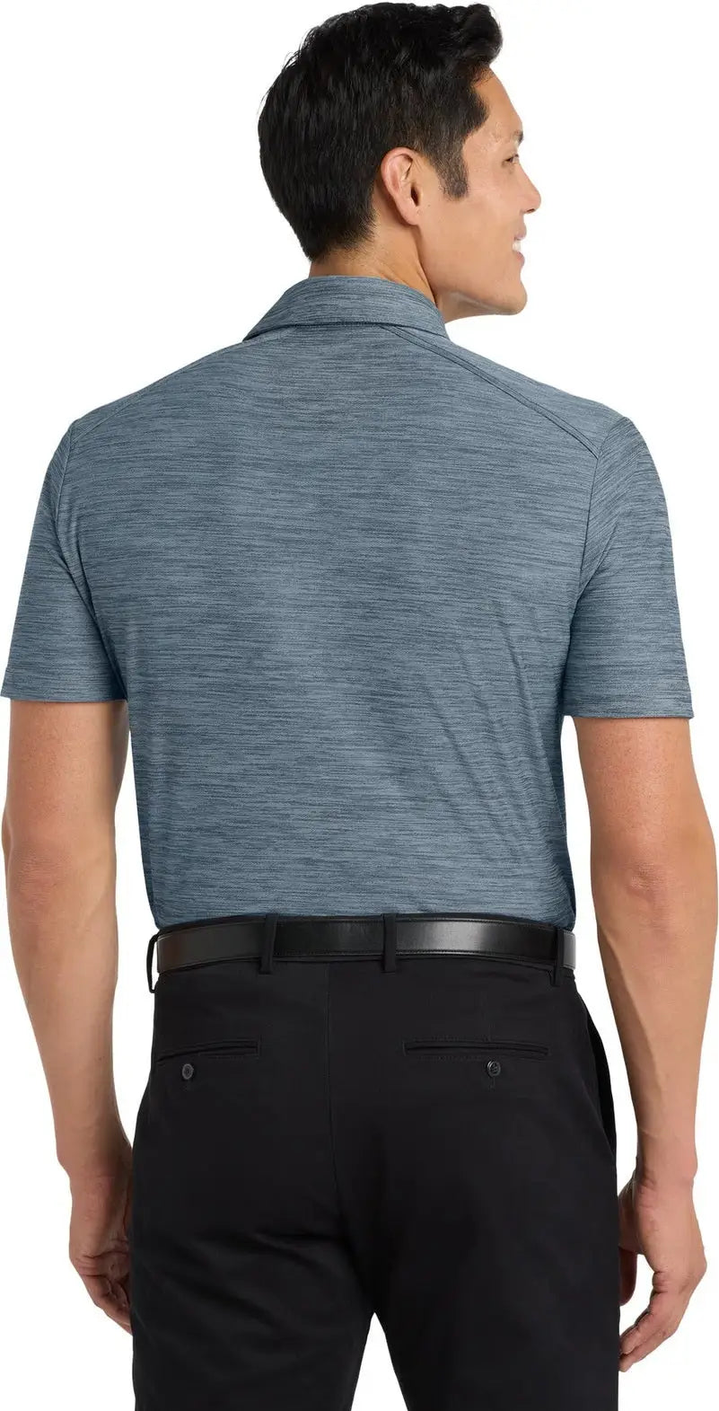 Port Authority K583 Stretch Heather Polo - Regatta Blue Gusty Gray