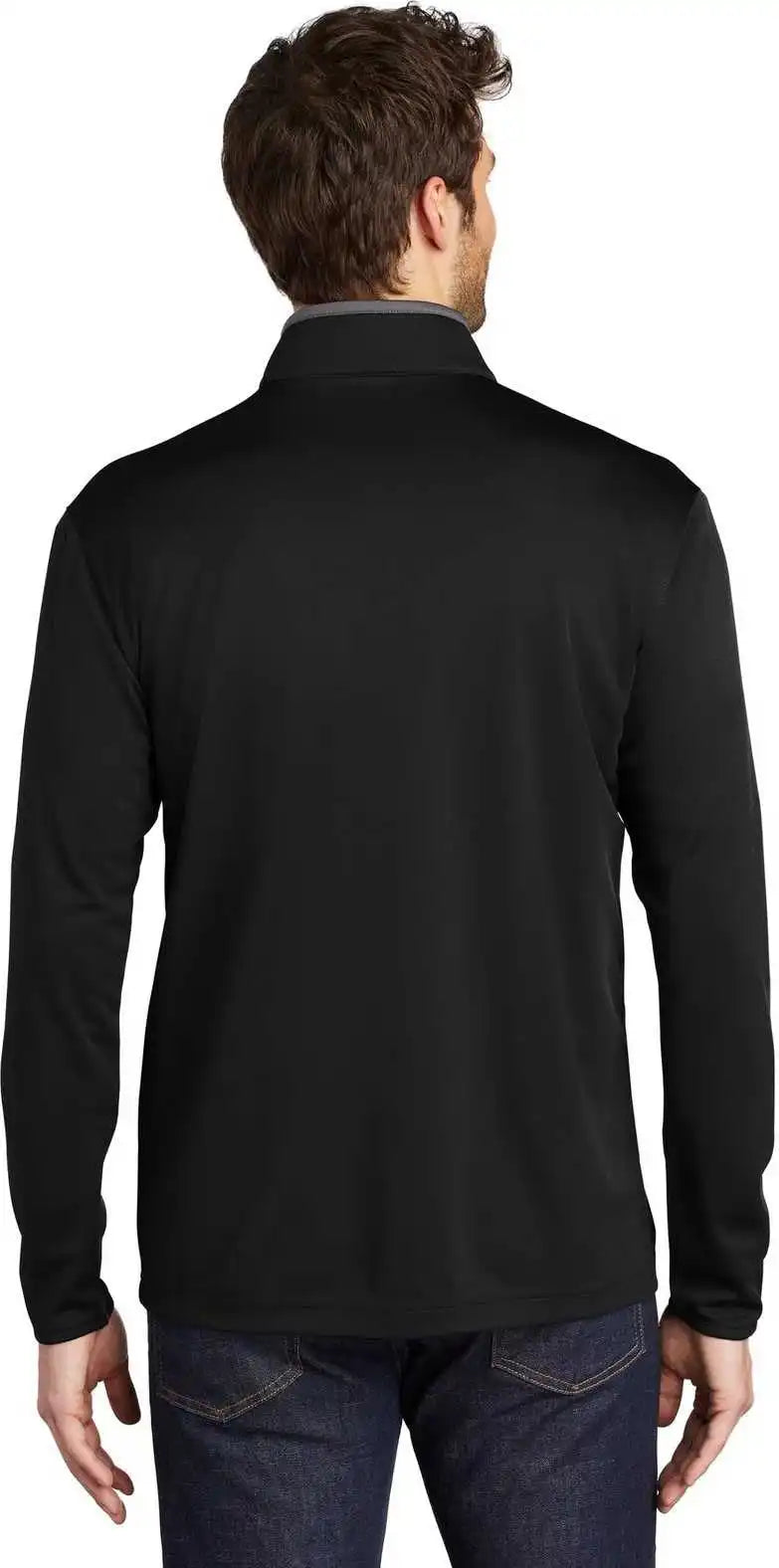 Port Authority K584 Silk Touch Performance 1/4-zip K584black Steel Gray