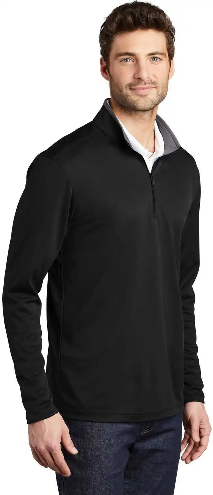 Port Authority K584 Silk Touch Performance 1/4 Zip K584black Steel Gray