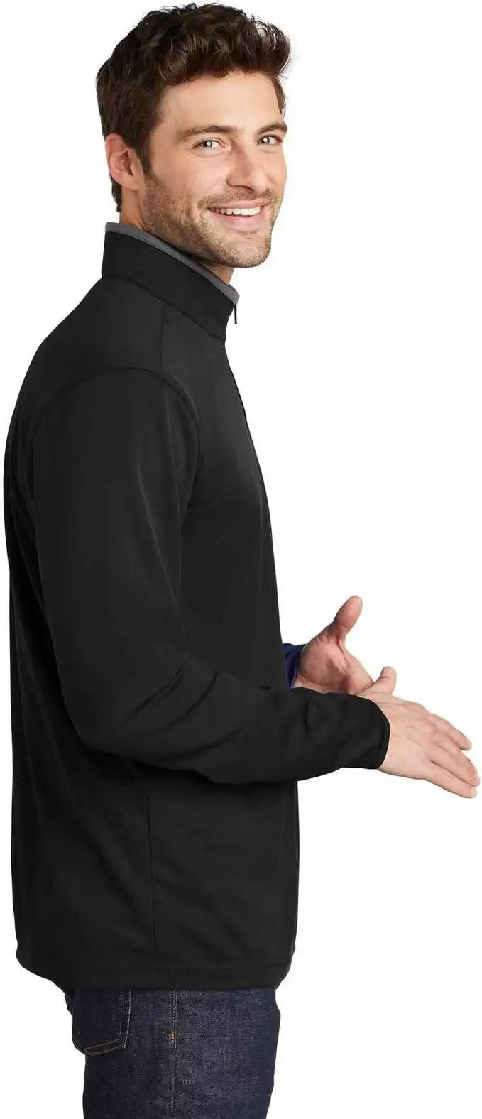 Port Authority K584 Silk Touch Performance 1/4 Zip K584black Steel Gray