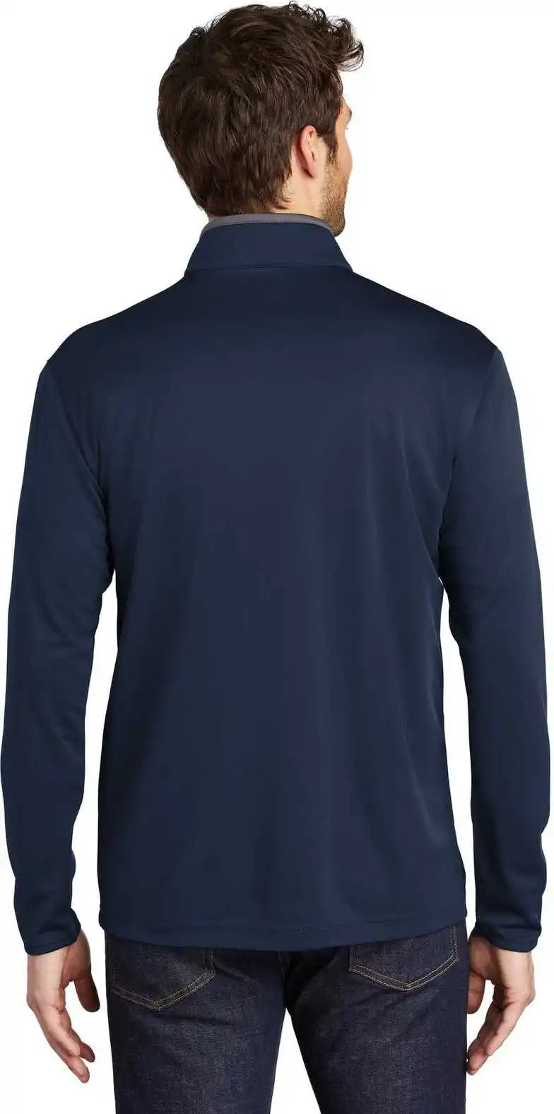 Port Authority K584 Silk Touch Performance 1/4-zip K584navy Steel Gray