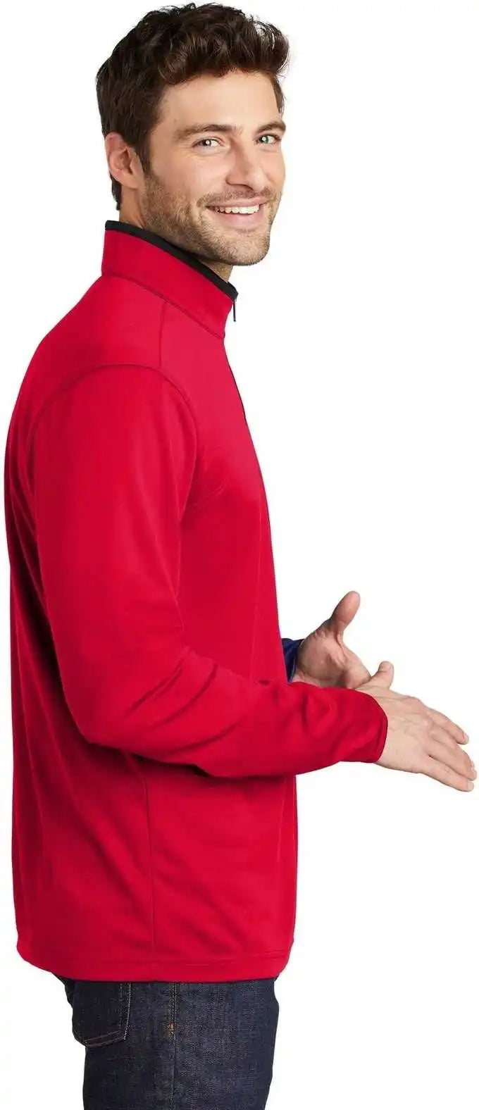 Port Authority K584 Silk Touch Performance 1/4-zip K584red Black