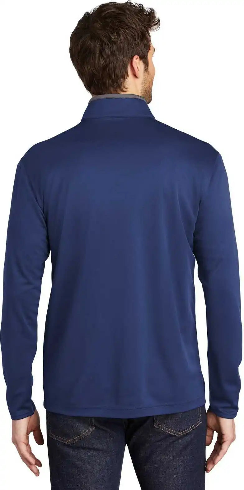 Port Authority K584 Silk Touch Performance 1/4-zip K584royal Steel Gray